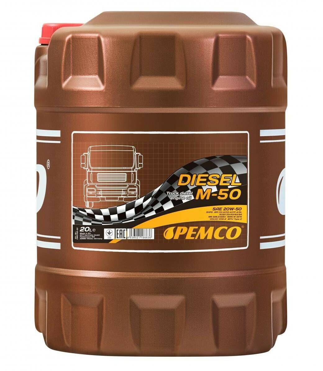 Pemco PM0702 DIESEL M-50 SHPD 20W-50 Pemco PM0702 DIESEL M-50 SHPD 20W-5020 l